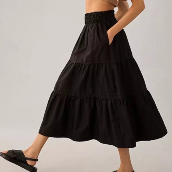 Anthropologie Somerset Maxi Skirt in Army Green   Size Petite Small - Picture 1 of 7